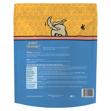 Honey I'm Natural Honey Coated Trachea Tubes Buffalo Chews Dog Treat - 9.7 oz