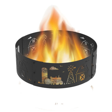 Blue Sky High Farm Decorative Steel Fire Ring - 36" X 12"