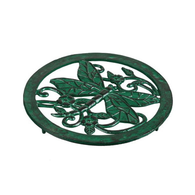 Evergreen Enterprises Green Cast Metal Dragonfly Garden Stone - 13-1/2"