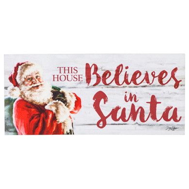 Evergreen Enterprises "this House Believes In Santa" Sassafras Switch Mat - 22" X 10"