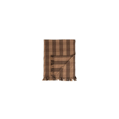 Creative Coop Woven Recycled Cotton Blend Blankets - Brown & Tan