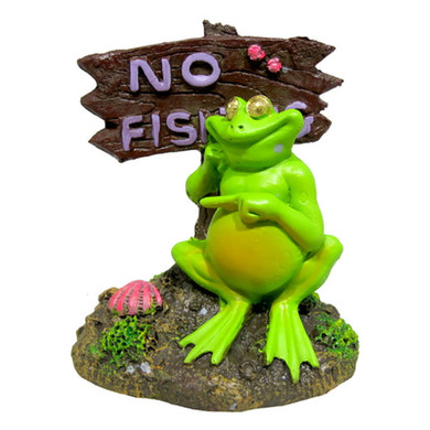 Marina No Fishing Sign Pot Belly Frog