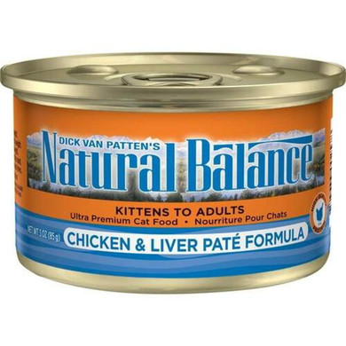 Natural Balance Ultra Premium Chicken & Liver Pate Formula Wet Cat Food - 3 oz