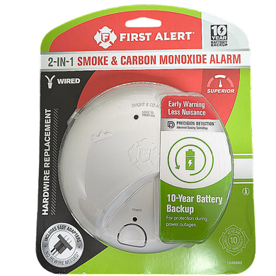 First Alert Hardwired Smoke and Carbon Monoxide Alarm - 10-Year Battery Backup