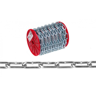 Campbell 2/0 Zinc Plated Straight Link Coil Chain - Sold By Foot