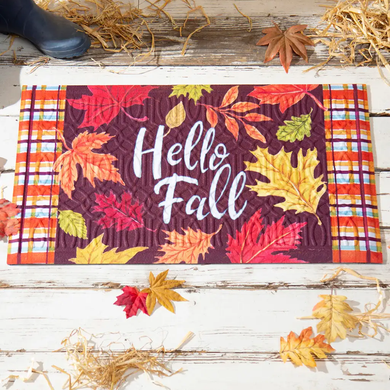 Evergreen Enterprises Plaid Hello Fall Embossed Floor Mat - 18"