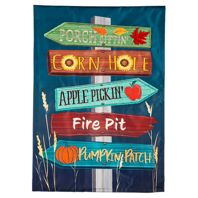 Evergreen Enterprises Fall Signs Applique Garden Flag