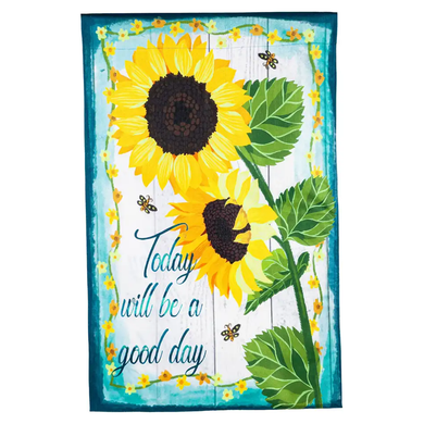 Evergreen Enterprises Today Will Be A Good Day Burlap House Flag