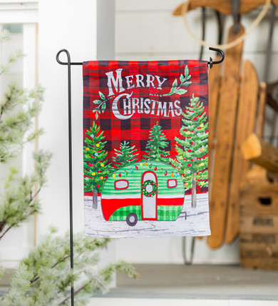 Evergreen Enterprises Christmas Camper Suede Garden Flag