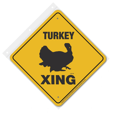 Noble Beasts Graphics Turkey Xing Aluminum Sign - 12" X 12" - Yellow/Black