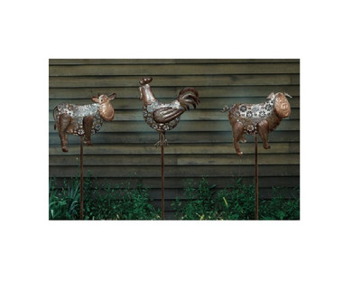 Alpine Solar Metal Farm Animal LED Stake - Assorted Styles