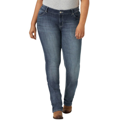 Wrangler Women's Ms Wash Plus Size Straight Leg Jeans