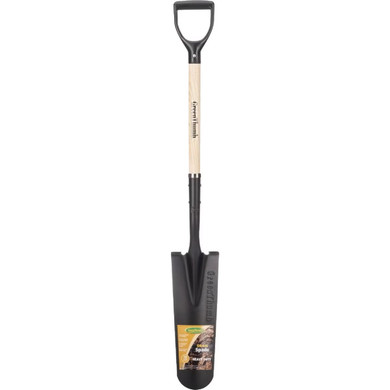 Green Thumb Dig Drain Spade with Wood D-Handle