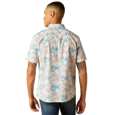 Ariat Casual Series Men's Modern Fit Macklin Short Sleeve Shirt - Moonbeam