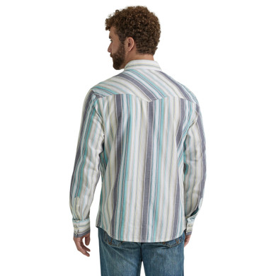 Wrangler Retro Men's Premium Modern Fit Long Sleeve Shirt - Blue