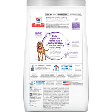 Hill's Science Diet Adult Sensitive Stomach & Skin Large Breed Chicken & Barley Recipe Dog Food - 30 lb
