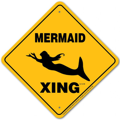 Noble Beasts Graphics Aluminum Mermaid Xing Sign Aluminum - 12" X 12"