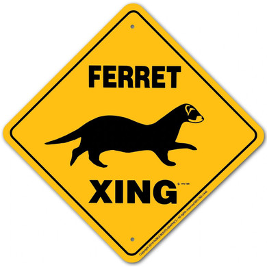 Noble Beasts Graphics Aluminum Ferret Xing Sign - 12" X 12"