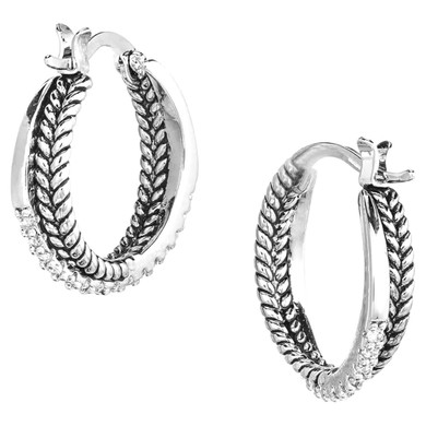 Montana Silversmiths Crystal Crossover Hoop Earrings