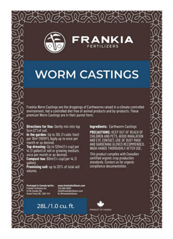 Down To Earth Distributors Frankia Worm Castings - 28L