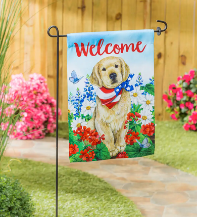 Evergreen Enterprises Dog with Patriotic Bandana Garden Suede Flag