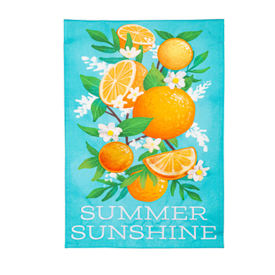 Evergreen Enterprises Summer Sunshine Linen Garden Flag - Blue