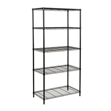 Honey-Can-Do 5-Tier Adjustable Shelving Unit - Black