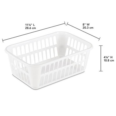 Sterilite Plastic Storage Basket - White