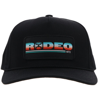Hooey Men's Rodeo Hat with Serape Rectangle Patch - Black