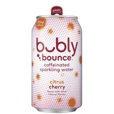 Bubly Bounce Caffeinated Citrus Cherry Sparkling Water - 12 fl oz