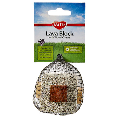 Kaytee Lava Block with Wood Chews for Small Animals - 2-1/2" X 2-1/2" X 5"