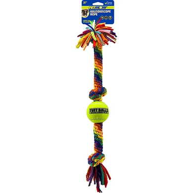 Petsport Kaleidoscope Large 3 Knot Rope with Ball Dog Toy - 21"