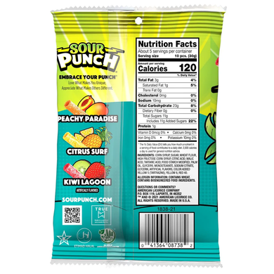 Sour Punch Bites Tropical Blends Chewy Candy - 5 oz