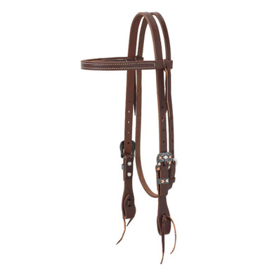 Weaver Leather Equine Working Tack Straight Browband Chevron Headstalls with Designer Buckles