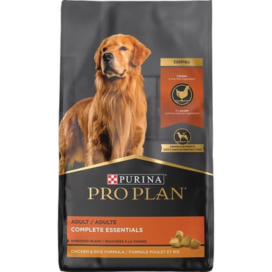 Purina Pro Plan Adult Complete Essentials Shredded Blend Chicken & Rice Dry Dog Food - 35 lb