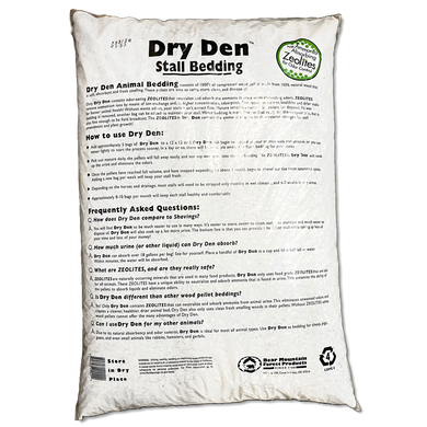 40 lb bag of Dry Den Animal Bedding -  Back