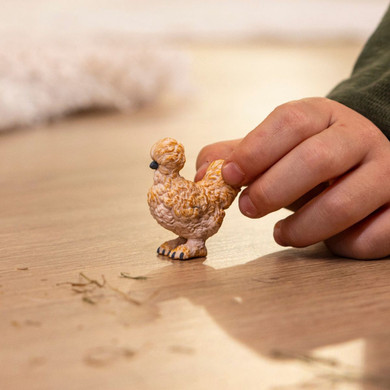 Schleich Feathers Silkie Chicken - 2-1/4" X 1" X 2-3/8"