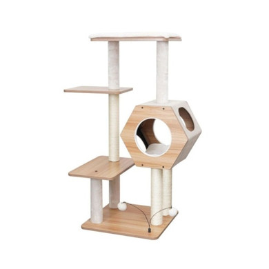 Petpals 44" Wagon Style 4-Level Cat Tree - Ivory