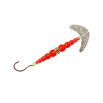 Mack's Lure Wedding Ring Pro Smile Blade Hook - Silver Sparkle/Orange