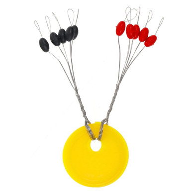 Eagle Claw Oval Rubber Bobber Stops - Black/Red