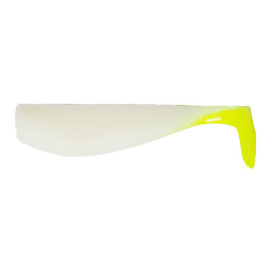 AA Worms Bad Bubba Shad Swimbaits - 4" - Pearl With Chartreuse Tail