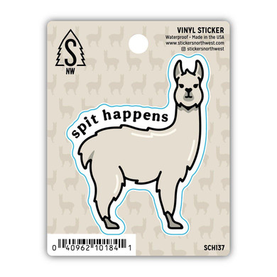 Spit Happens Llama Sticker