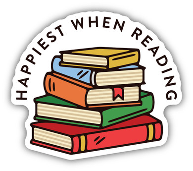 Happiest When Reading Sticker