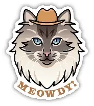 Meowdy! Cat Sticker