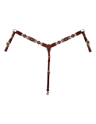 Circle Y Breast Collar Diamond Beaded Infinity Horse Brown