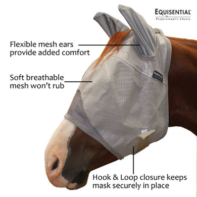 Equisential Fly Mask with Ears - Medium