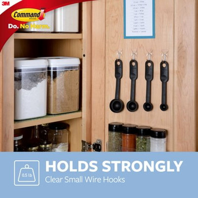 3M Command Clear Small Wire Hooks with 12 Strips - 9 pk