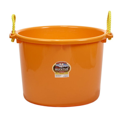 Little Giant Orange Polyethylene Plastic Muck Tub - 70 Qt