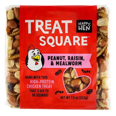 Happy Hen Treats Mealworm & Peanut Treat Square Poultry Treat - 6.5 Oz