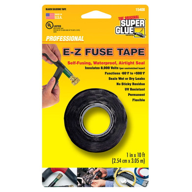 Super Glue Black Professional E-Z Fuse Tape - 1" X 10'
